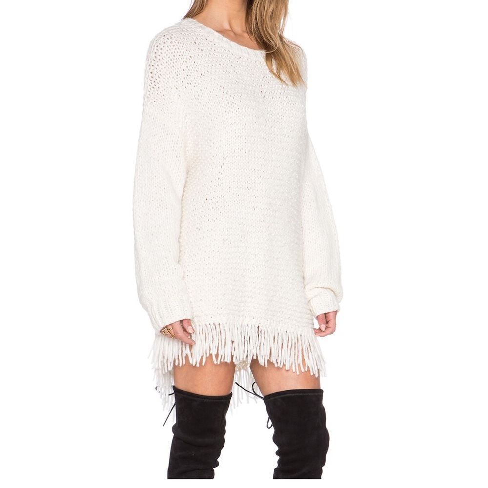 Elizabeth & James Fringe sweater dress
